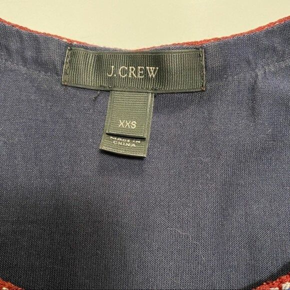 J. Crew Sleeveless Navy Top - XXS - Ribbon Trim - Deep V Neck - Picture 10 of 10